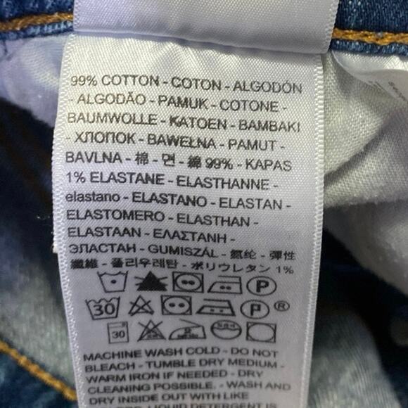 Levi's Wedgie Women's Blue High Rise Skinny Straight Denim Jeans Pants Size 28 - Picture 6 of 7